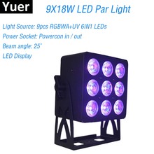 Aluminum Alloy LED Par 9X18W RGBWA+UV 6IN1 LED Par Can Par LED Spotlight Dj Laser Projector Wash Lighting Effect Stage Lights 2024 - buy cheap