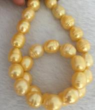 Элегантное Золотое жемчужное ожерелье 12-13 мм в южноморском стиле барокко 18 дюймов 2024 - купить недорого