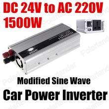 Transformador de voltaje de onda sinusoidal modificada para coche, convertidor/inversor de potencia, cargador, 1500W, camión, barco, USB, CC de 24V a ca de 220V 2024 - compra barato