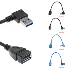 1 шт. USB 3,0 правый/левый угол 90 градусов удлинитель адаптер «Папа-мама» шнур USB кабели Прямая поставка- 2024 - купить недорого