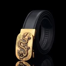 KWD-cinturones de diseñador para hombre, cinturón de cuero genuino con hebilla automática de dragón chino de moda de lujo, 2019 2024 - compra barato