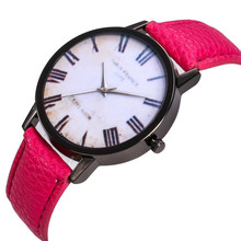 Кожаный ремешок аналоговые кварцевые круглые часы женские модные повседневные часы с римскими цифрами Geneva 2024 - купить недорого