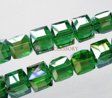 Joias de cristal contas quadradas! 10mm 100 60 ab cubo cristal contas de vidro artesanato bracelete diy contas para fazer joias 2024 - compre barato