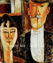 Modern oil painting Bride and Groom by Amedeo Modigliani portrait art High quality+100%handmade+Free shipping 2024 - buy cheap