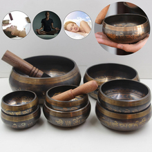 Hand Hammered Chakra Meditation Bowl Decorative wall Dishes Yoga Tibetan Buddhist Brass Singing Bowl 2024 - купить недорого