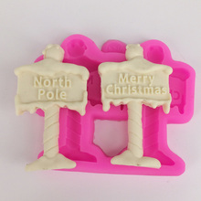 BK1104 Merry Christmas Fondant Silicone Mold North Pole Letter form Cake Decorating Tools DIY Chocolate molds Baking Moulds 2024 - buy cheap
