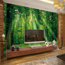 Mural 3d con luz enorme en el bosque, papel de pared para dormitorio, sofá, tv, papel tapiz 2024 - compra barato