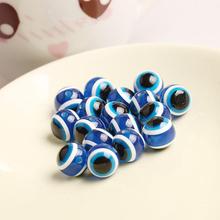 HOT 6mm 8mm 10mm 12mm Dark Blue Charm Acrylic Evil Eye Round Disco Resin Beads For Diy Jewelry Accessories Handmade Craft Making 2024 - buy cheap