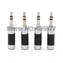 1pcs Carbon fiber Rhodium Plated 3.5mm Male Stereo Jack Plug ADAPTER soldering DIY 2024 - buy cheap