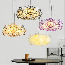 Nordic designer clizia lâmpada de suspensão colorido pp acrílico flor led pendurado luz quarto cafe luzes com lâmpadas led