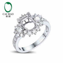 CaiMao Cushion cut Semi Mount Ring Settings & 0.89ct Diamond 18k White Gold Gemstone Engagement Ring Fine Jewelry 2024 - buy cheap
