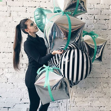 Balões de alumínio 3d para festa, balão quadrado de hélio com 24 polegadas para decoração de casamento e festas 2024 - compre barato