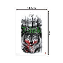 NEW Temporary Tatoo Sticker body art Wolf forest Trees black water Transfer Fake Tattoo Flash tatto for women men 2024 - buy cheap