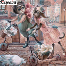 Dispaint Full Square/Round Drill 5D DIY Diamond Painting "Cat couple scenery" 3D Embroidery Cross Stitch 5D Home Decor A12422 2024 - buy cheap