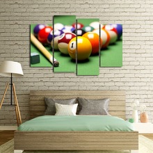 Canvas Paintings Wall Art HD Printing 4 Pieces Ball Bar And Pool Billiards Pictures Home Decor For Living Room Modular Framework 2024 - buy cheap