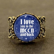 I love you to the moon and back, valentine gift Ring, moon Ring, moon jewelry , friend gift, family gift idea 2024 - buy cheap