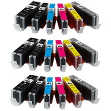 6 чернил PGI-750 BK/CLI-751 BK C M Y GY 6 цветов совместимый картридж с чипом для принтеров canon PIXMA MG6370 MG7170 2024 - купить недорого