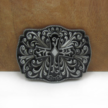 Hebilla de cinturón de aleación de zinc para Club, hebilla de cinturón con forma de cruz acabado Peltre FP-02889-2, vaquero de lujo, regalo 2024 - compra barato