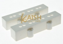 KAISH Set of 2 Jazz J Bass 4 String Pickup Covers Neck and Bridge Black/White 2024 - buy cheap