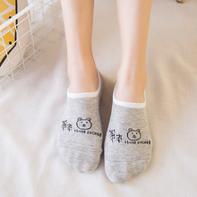 New Pattern Summer Women Socks Sweet Female Sock Slippers Black White Cotton Socks Kawaii Cartoon Sock Meias 5 Pairs 2024 - купить недорого