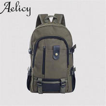 Aelicy Vintage Travel Canvas Leather Rucksack Satchel School Bag Computer Backpack Male Laptop Backpack Teenager high quality 2024 - buy cheap