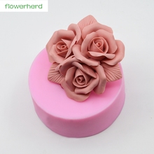 3d rosa flor forma grande tamanho silicone sabão molde fazendo chocolate molde bandeja caseiro fazer diy flor vela molde sabão forma 2024 - compre barato