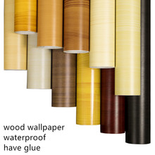 Papel de parede autoadesivo, grosso, à prova d'água, pvc, estampa de grão de madeira, para guarda-roupa, armário da sala, móveis, renovar 2024 - compre barato