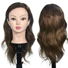 Bolihair Cosmetology 100% Human Hair Mannequin Head Manikin Training Head 16" with Free Clamp 2024 - buy cheap