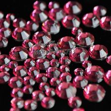 1000 Uds 2mm - 6mm Mix Size Rosa oscura 14 facetas resina Diamante de imitación redondo pedrería brillante decoración de uñas DIY N13 2024 - compra barato
