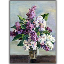 Pintura em ponto cruz com miçangas, flor bordada em ponto cruz, mosaico em 3d com ícone completo de bordado, mosaico de lilacs 2024 - compre barato
