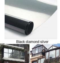 Película de ventana resistente al agua de color negro y plateado de 40/50cm x 6m, pegatinas aislantes plateadas de espejo unidireccional, película de privacidad de rechazo UV 2024 - compra barato