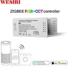 Светодиодный контроллер RGB + CCT RGBW WWCW контроллер светодиодной ленты DC12/24 V линейный свет диммер приложение светодиодный контроллер 2024 - купить недорого