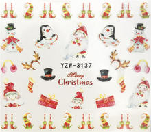 YZWLE 1 лист, Рождественский/Снеговик/новогодний подарок, наклейка для нейл-арта, Переводные картинки, пленка для ногтей, украшение для маникюра 2024 - купить недорого