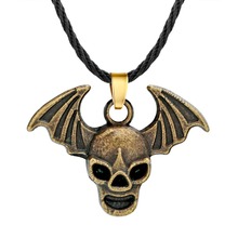 QIAMNI Punk Gothic Skull Skeleton Necklace Vintage Demon Devil Wings Pendant Necklace for Women Men Jewelry Birthday Gift Charm 2024 - buy cheap