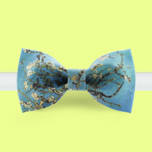 Free shipping new fashion men's male dress suit bow tie wedding printed Headdress Personality apricot of Van Gogh bridgegroom 2024 - buy cheap