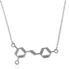 1Pc New Wine Molecule Chemistry Pendant Necklace for Women Science Resveratrol Gold Silver Plated Female Jewelry 2024 - buy cheap