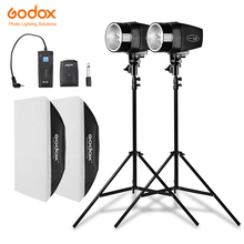 Godox-Kit de estudio de luz estroboscópica con disparador de K-180A, 2x50x70cm, Softbox y soporte de luz de 2x190cm, 360Ws, 2x RT-16 2024 - compra barato