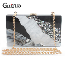 2018 New Splicing Acrylic Clutch Bags Fashion Women Messenger Bag Luxury Party Evening Bags Cute Prom Party Handbags 2024 - buy cheap