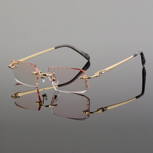 Gafas graduadas de titanio puro de alta calidad con acabado de diamante para hombres, gafas sin montura 2024 - compra barato