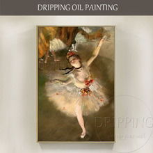 Pintura al óleo sobre lienzo pintada a mano por el artista, cuadro al óleo de la bailarina de Eddie Degas, reproducción de imagen 2024 - compra barato