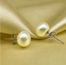 Серьги с натуральным жемчугом 8-9 мм, культивированные серьги, свадебные серьги для невесты, модные ювелирные украшения для очаровательных женщин 2024 - купить недорого