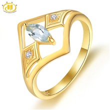 Женское кольцо из серебра 925 пробы, с натуральным топазом 2024 - купить недорого