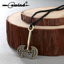 Cxwind Axe Amulet Pendant Viking Runes Axe Charm Necklace  Pendant Talisman Jewelry for Man Antique Bronze Plated Choker 2024 - buy cheap