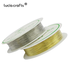 Lucia crafts 0,3/0,4/0,5/0,8 мм серебряная проволока для бисероплетения металлический шнур ручной планшет 1 рулон/упаковка I0204 2024 - купить недорого