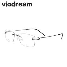 Viodream Unisex Titanium Rimless Glasses Frame Hand Made Eye Glasses Frames For Men Oculos De Grau Masculino Spectacle Frame 2024 - buy cheap