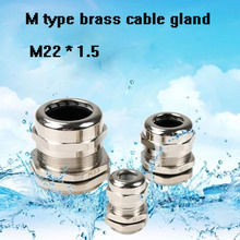 1piece M22*1.5 Nickel Brass Metal IP68 Waterproof Cable Glands Connector Wire Glands for 10-14mm cable free shipping 2024 - buy cheap