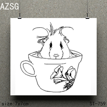 AZSG Mouse in the cup Cross Clear Stamps/seal for DIY Scrapbooking/Card Making/Photo Album Decoration Supplies 2024 - buy cheap