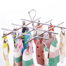 20 Clips Collapsible Stainless Steel Windproof Clothespin Laundry Hanger Sock Towel Bra Drying Rack Clothes Peg Hook Airer Dryer 2024 - buy cheap