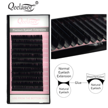 Qeelasee Ellipse Flat False Eyelash Extensions Soft Thin Tip Flat Roots New Products Saving Time Recommended by Technicians 2024 - buy cheap