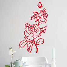 Romantic Rose Wall Stickers Flower Home Decor Beautiful Design For Flower Shop Wall Decals Living Room Bedroom Decoration 2024 - buy cheap
